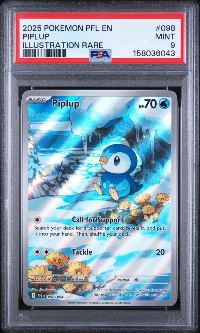2025 #098 Piplup PSA 9 Pfl EN-Ph