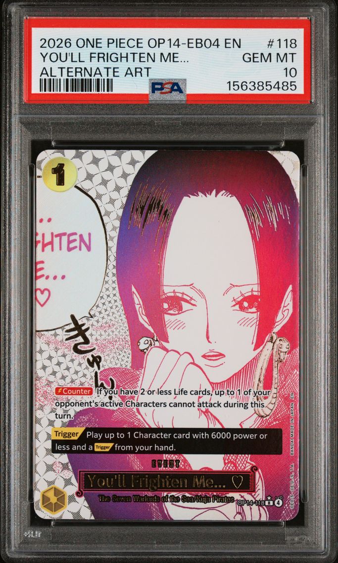 2026 #118 You'll Frighten Me... PSA 10 One Piece OP14-EB04-the Azure Sea's Seven