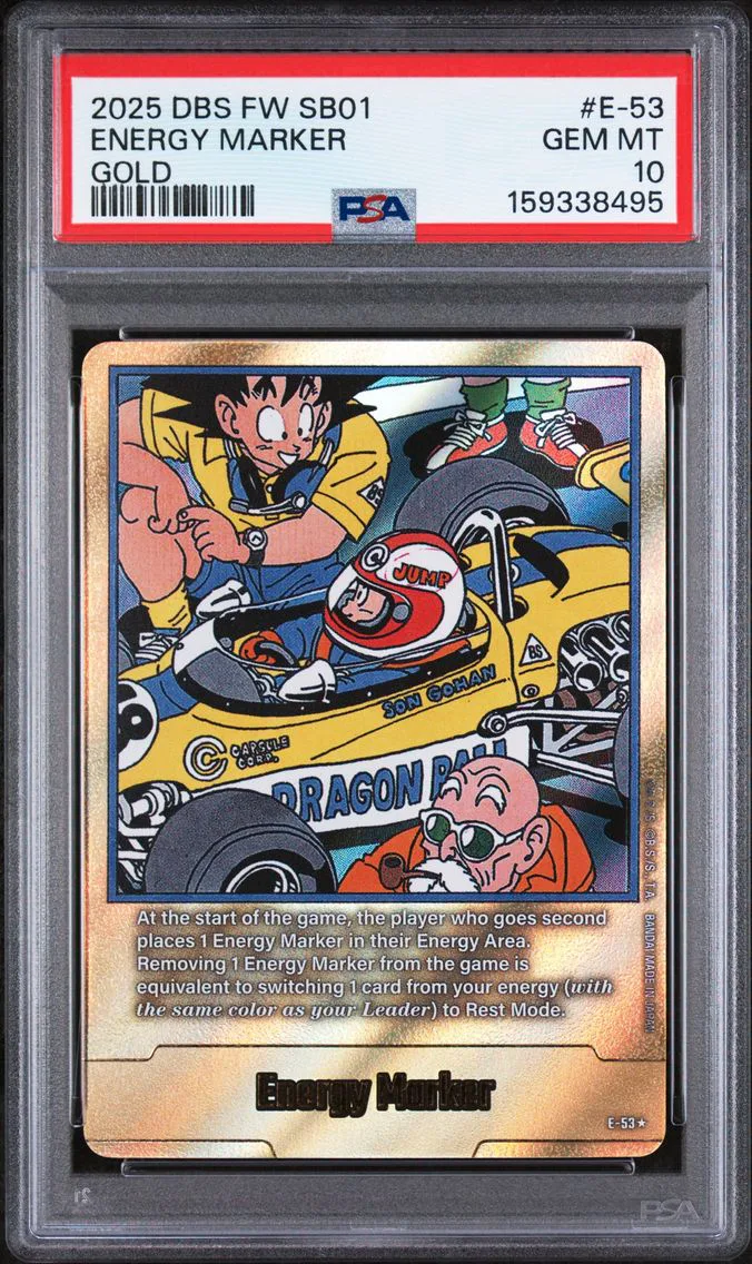 2025 #E-53 Energy Marker PSA 10 Dragon Ball Super Card Game Fusion World Manga Booster 01