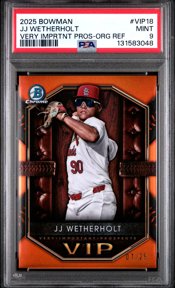 2025 #VIP18 JJ Wetherholt PSA 9 Bowman Very Important Prospects