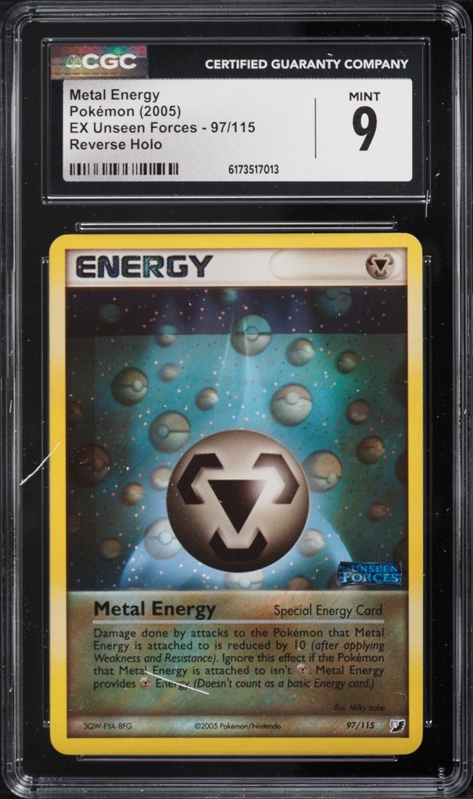 2005 Pokemon EX Unseen Forces Reverse Holo Metal Energy #97 CGC 9 MINT
