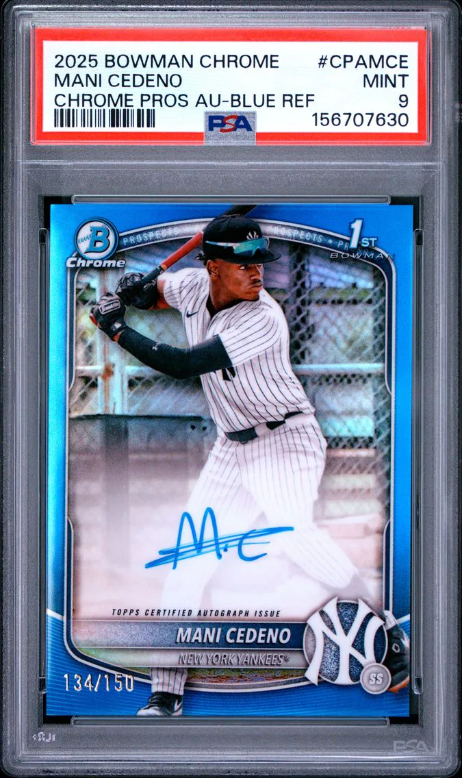 2025 #CPAMCE Mani Cedeno PSA 9 Bowman Chrome Prospect Autographs