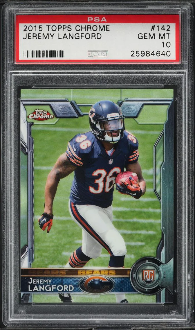 2015 Topps Chrome Jeremy Langford ROOKIE #142 PSA 10 GEM MINT