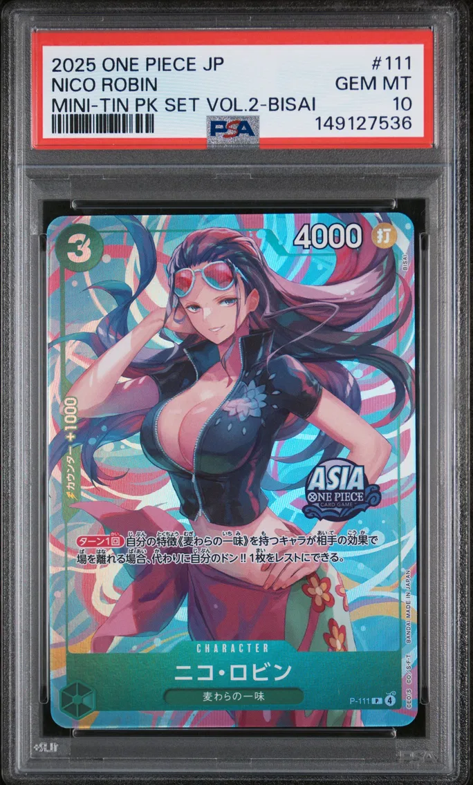 2025 #111 Nico Robin PSA 10 One Piece Japanese Mini-Tin Pack Set Vol.2