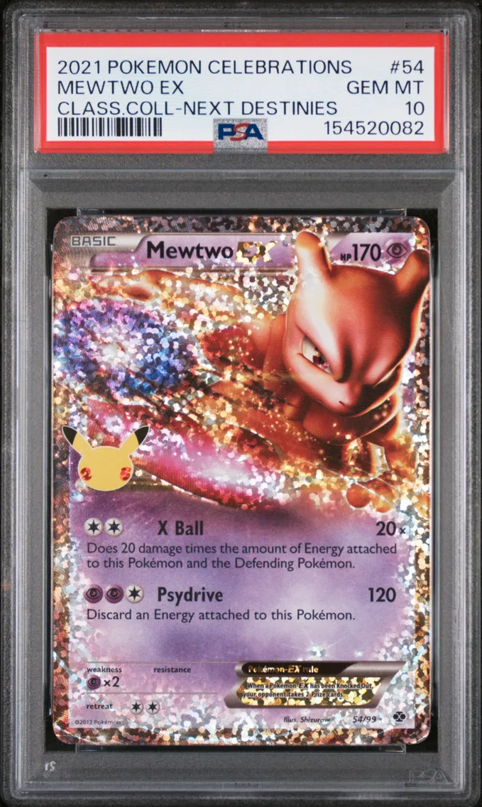 2021 #54 Mewtwo EX PSA 10 Celebrations Classic Collection