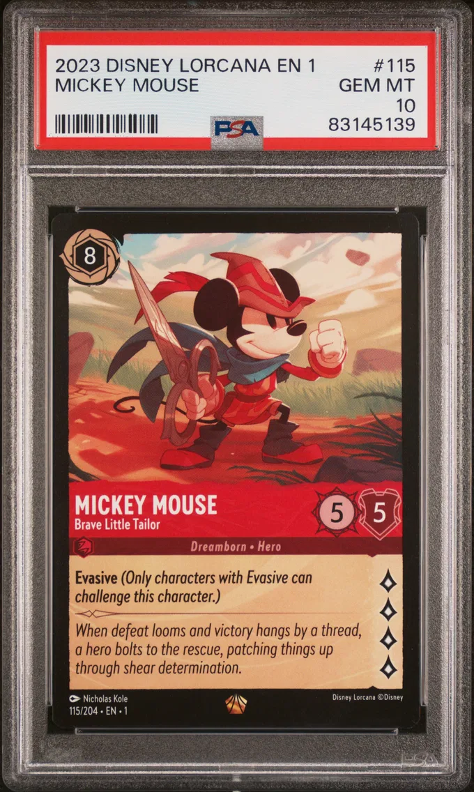 2023 #115 Mickey Mouse - Brave Little Tailor PSA 10 Disney Lorcana EN 1-the First Chapter