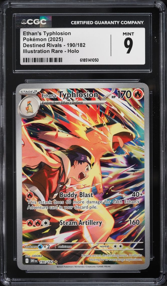 2025 #190 Ethan's Typhlosion CGC 9 Pokemon Scarlet & Violet Destined Rivals IR