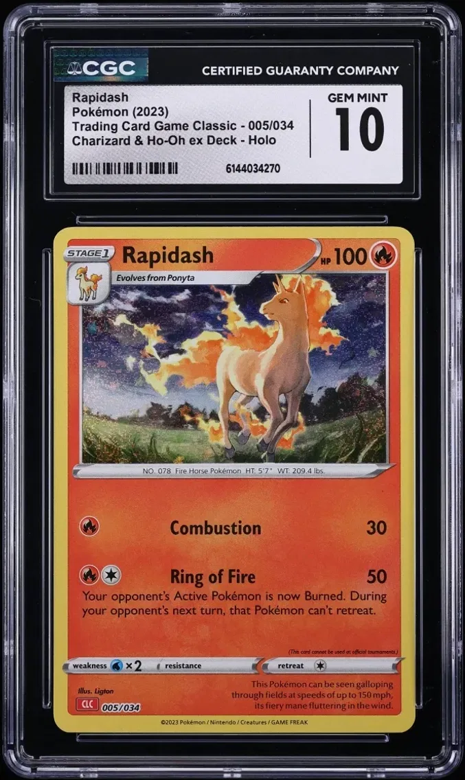 2023 #5 SV TCG Classic Charizard & Ho-Oh Ex Deck Holo Rapidash GEM MINT CGC 10 Pokemon