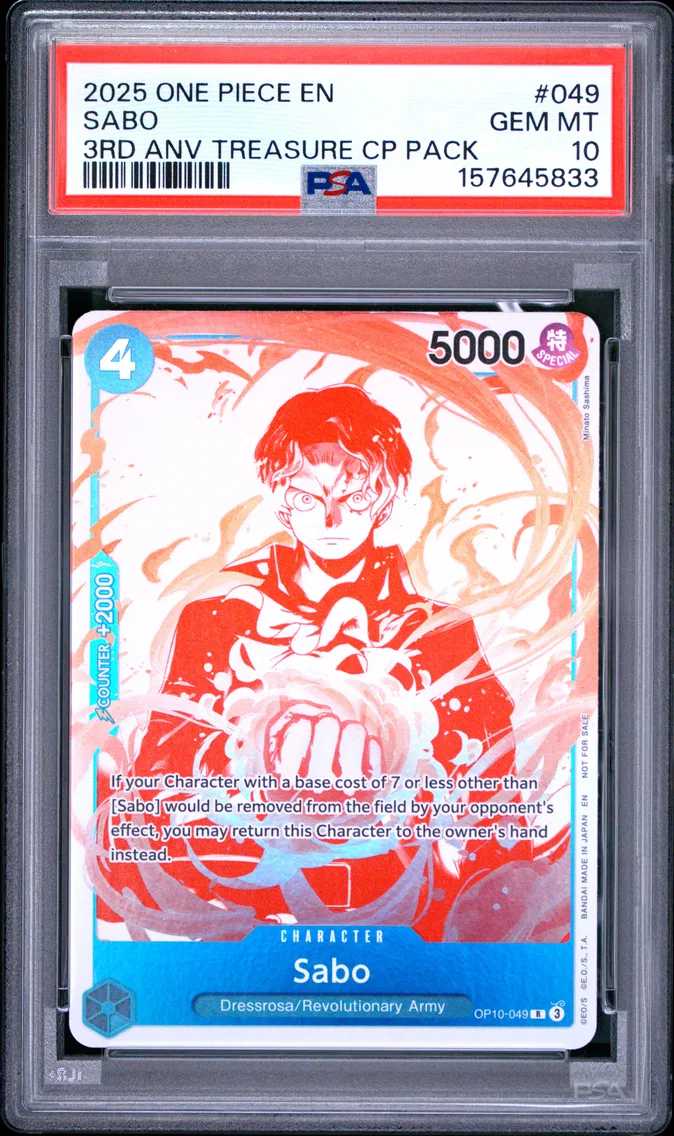 2025 #049 Sabo PSA 10 One Piece 3rd Anniversary! One Piece Card Treasure Campaign Pack