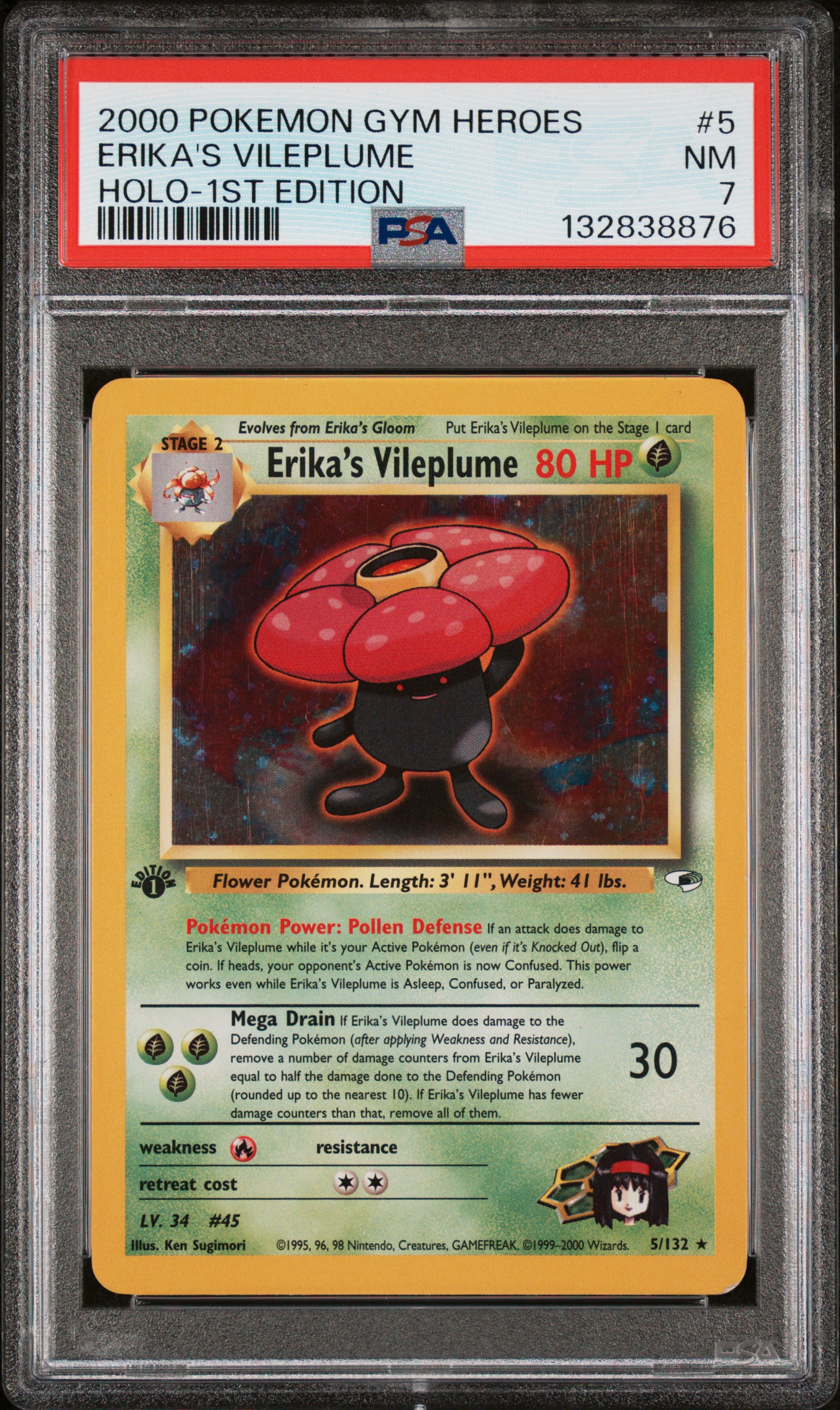2000 #5 Erika'S Vileplume PSA 7 Gym Heroes