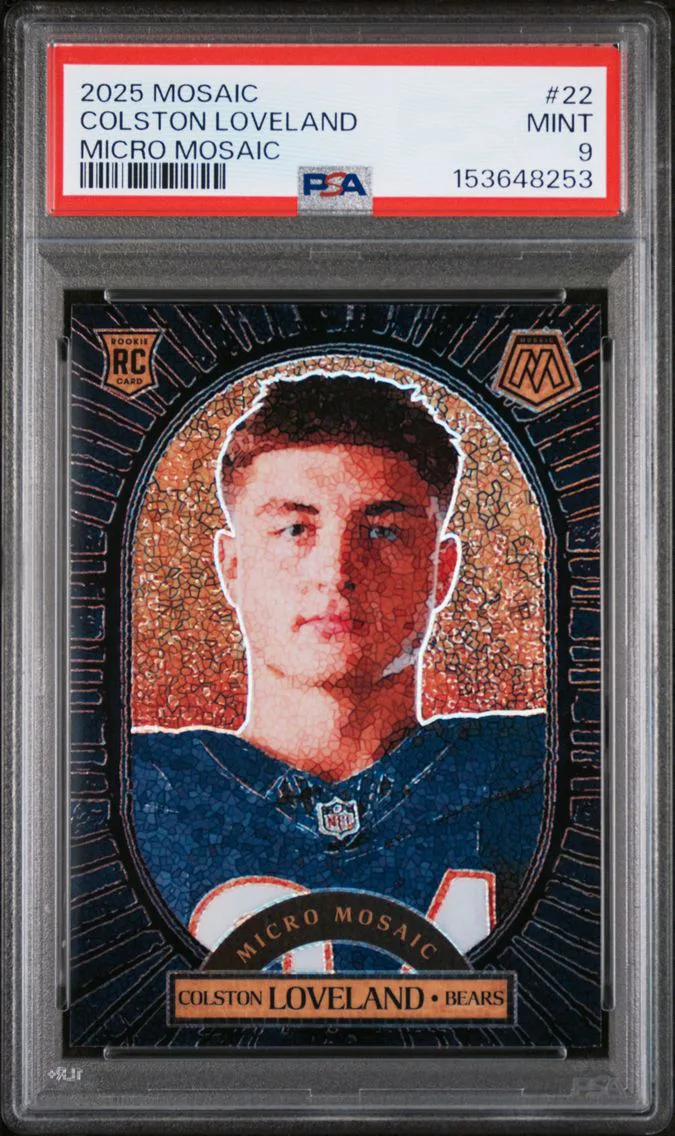 2025 #22 Colston Loveland PSA 9 Panini Mosaic Micro Mosaic