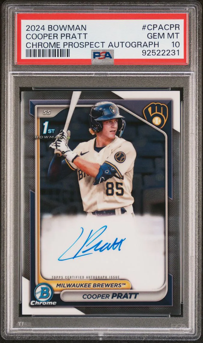 2024 #CPACPR Cooper Pratt PSA 10 Bowman Chrome Prospect Autographs
