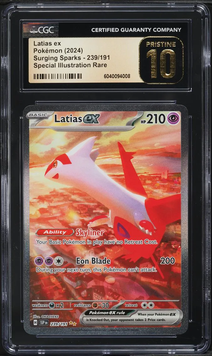 2024 #239 Latias EX CGC 10 Pristine Ssp EN-Surging Sparks Pokemon