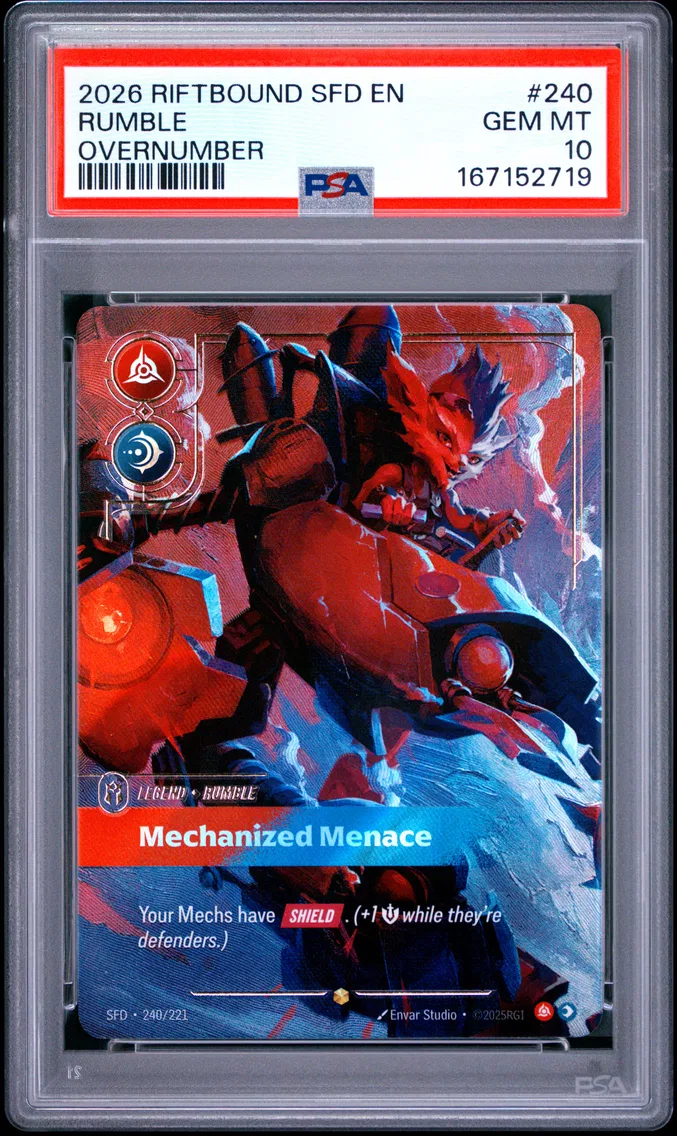 2026 #240 Rumble - Mechanized Menace PSA 10 Riftbound: League of Legends Sfd-Spiritforged