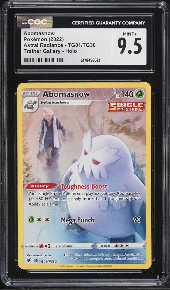 2022 #TG01 Abomasnow CGC 9.5 Pokemon Sword & Shield Astral Radiance CHR