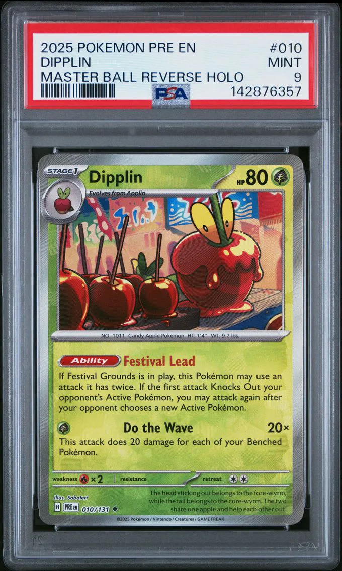 2025 #010 DIPPLIN Master Ball Reverse Holo PSA 9 Pre EN-Prismatic Evolutions