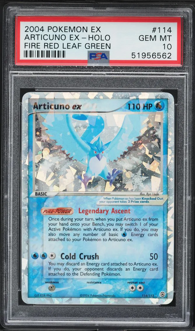2004 #114 Articuno EX-Holo PSA 10 EX Fire Red & Leaf Green Pokemon