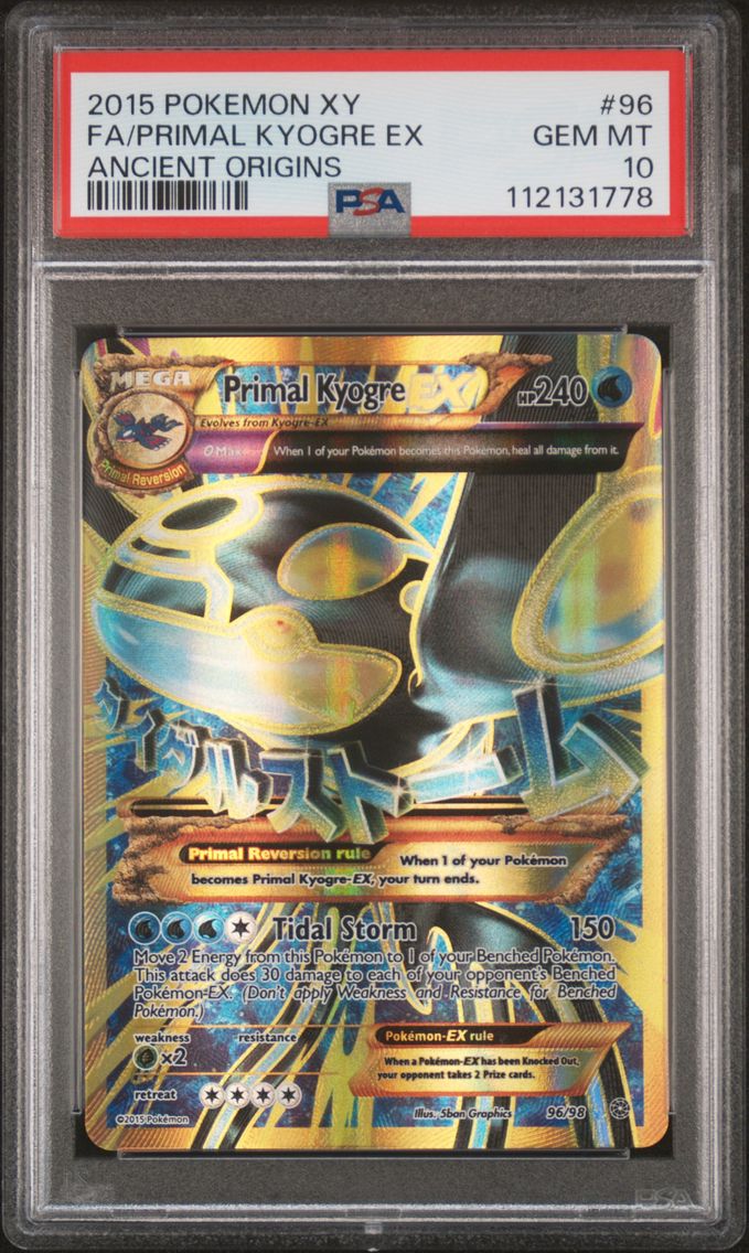 2015 #96 Full Art/Primal Kyogre EX PSA 10 XY Ancient Origins Pokemon