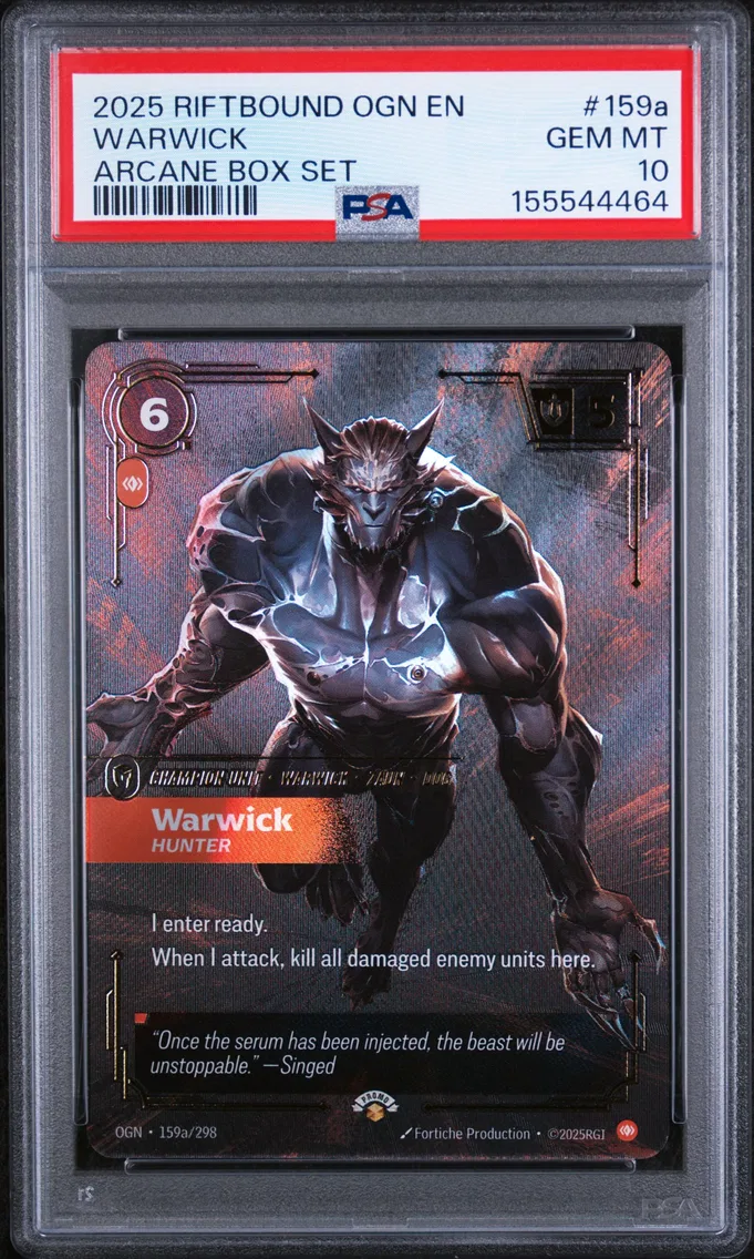 2025 #159a Warwick - Hunter PSA 10 Riftbound: League of Legends Ogn-Origins