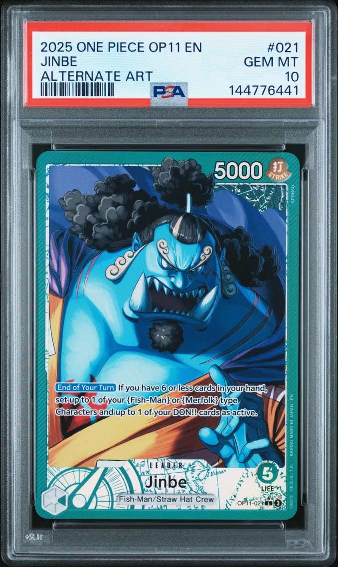 2025 #021 Jinbe PSA 10 One Piece OP11-A Fist of Divine Speed