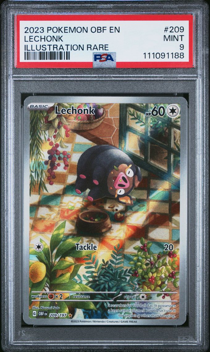 2023 #209 Lechonk PSA 9 Obf EN-Obsidian Flames