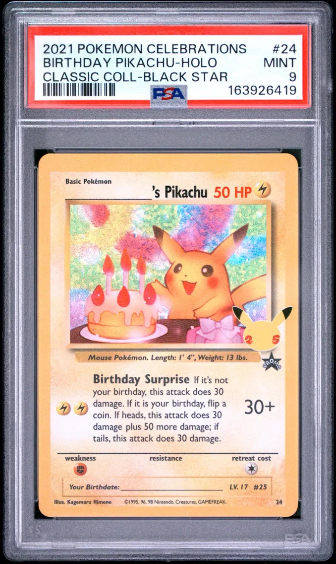 2021 #24 Birthday Pikachu-Holo PSA 9 Celebrations Classic Collection