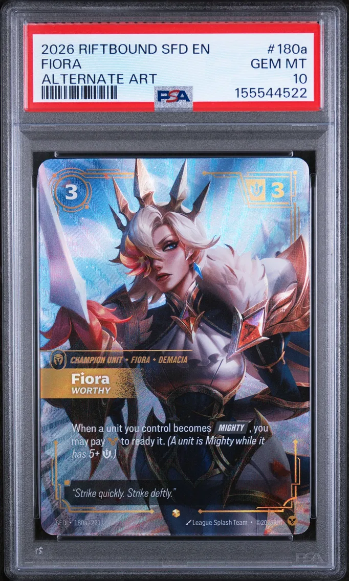 2026 #180a Fiora - Worthy PSA 10 Riftbound: League of Legends Sfd-Spiritforged