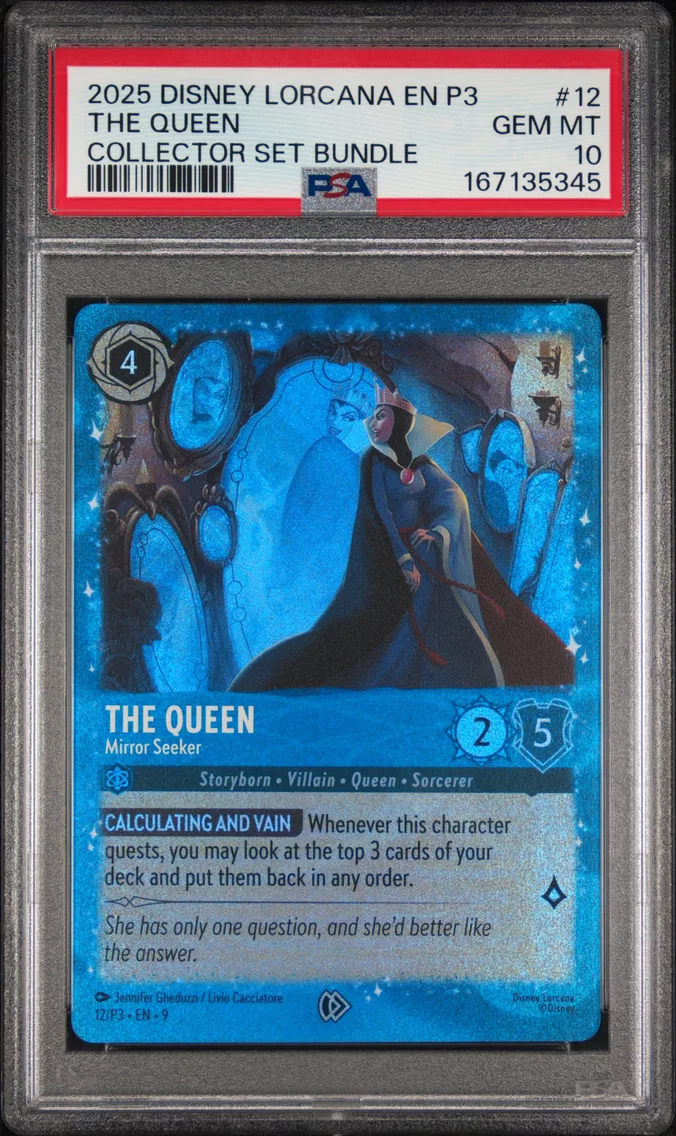 2025 #12 The Queen - Mirror Seeker PSA 10 Disney Lorcana EN P3-Promo