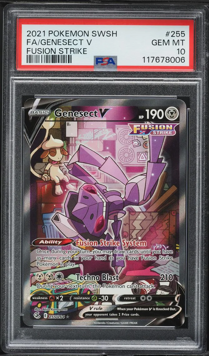 2021 #255 Full Art/Genesect V PSA 10 Sword & Shield Fusion Strike Pokemon