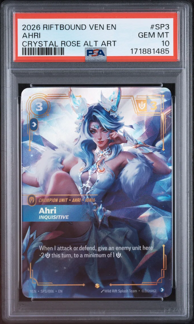 2026 #SP3 Ahri - Inquisitive PSA 10 Riftbound: League of Legends Ven-Vendetta
