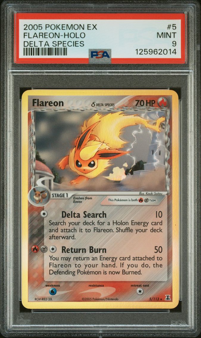 2005 #5 Flareon-Holo PSA 9 EX De