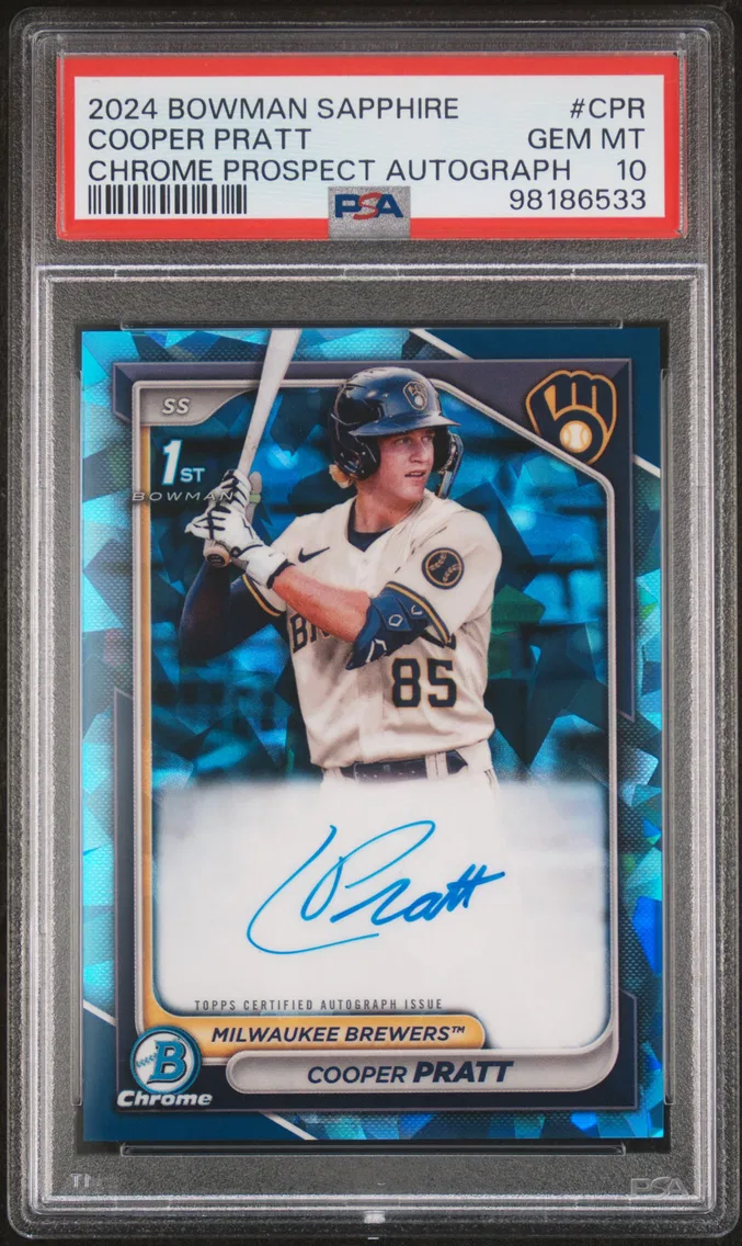 2024 #CPR Cooper Pratt PSA 10 Bowman Sapphire Edition Chrome Prospects Sapphire Autographs