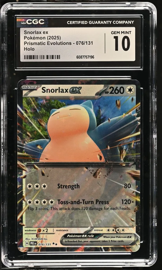 2025 #076 Snorlax ex CGC 10 Prismatic Evolutions - PRE EN - English