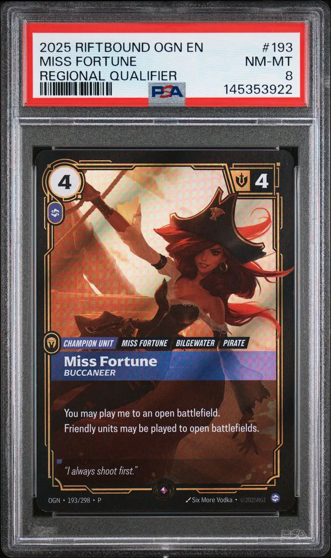 2025 #193 Miss Fortune - Buccaneer PSA 8 Riftbound: League of Legends Ogn-Origins