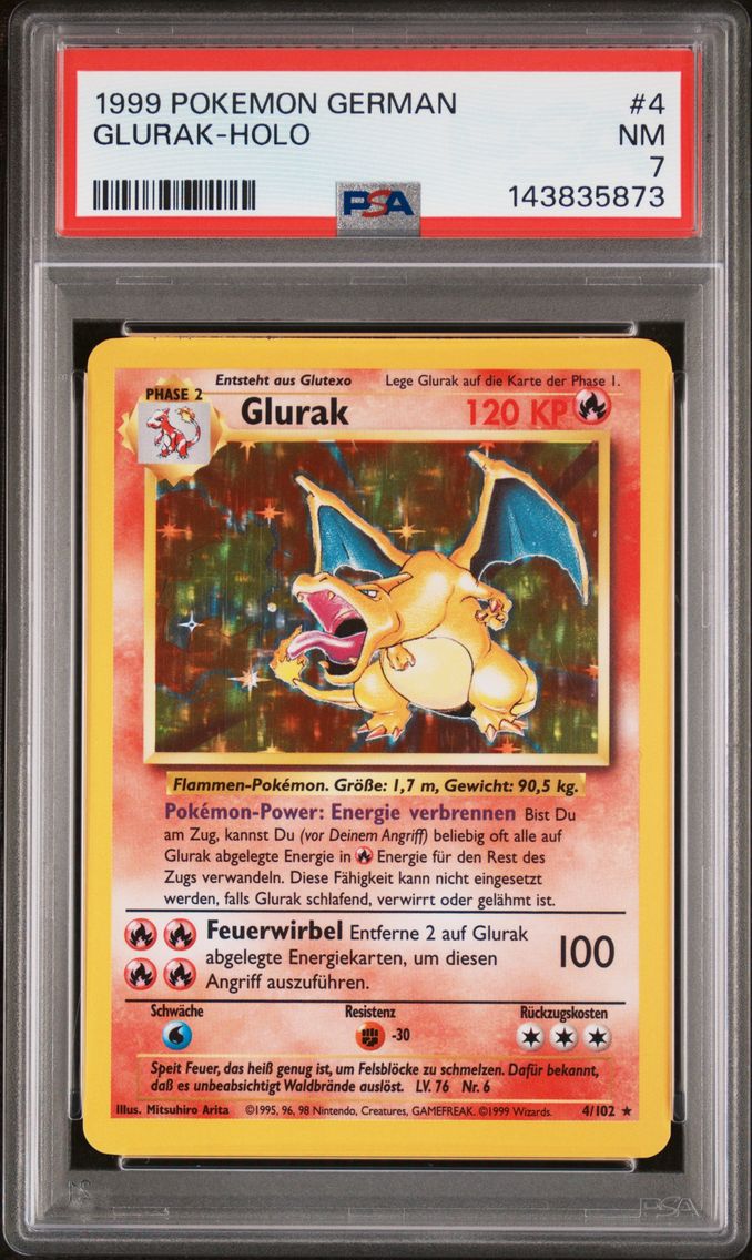 1999 #4 Glurak-Holo PSA 7 German