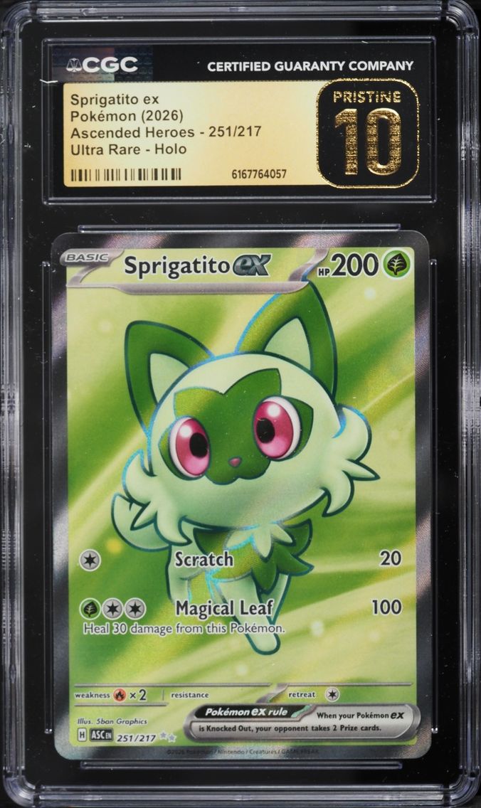 2026 Pokemon Mega Evolution Ascended Heroes Full Art Sprigatito ex #251 CGC 10 PRISTINE