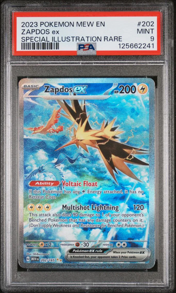 2023 #202 Zapdos EX PSA 9 Mew EN-151 Pokemon