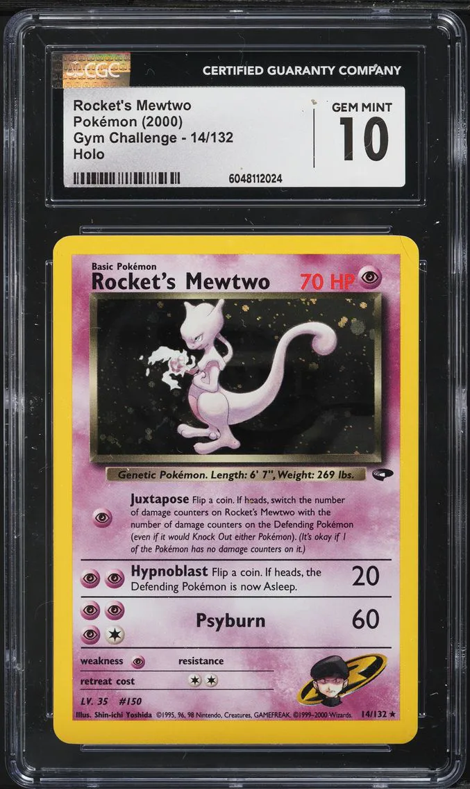 2000 #14 Rocket's Mewtwo CGC 10 Gym Challenge Pokemon