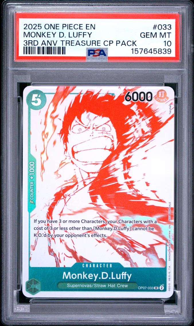 2025 #033 Monkey D. Luffy PSA 10 One Piece 3rd Anniversary! One Piece Card Treasure Campaign Pack