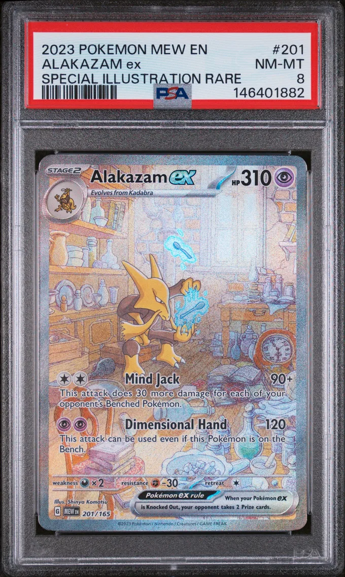2023 Pokemon Mew EN-151 Alakazam EX Mew EN-151 #201 PSA 8
