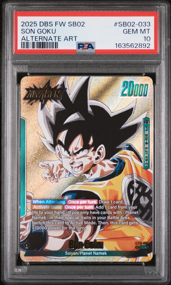 2025 #SB02-033 Son Goku PSA 10 Dragon Ball Super Card Game Fusion World Manga Booster 02