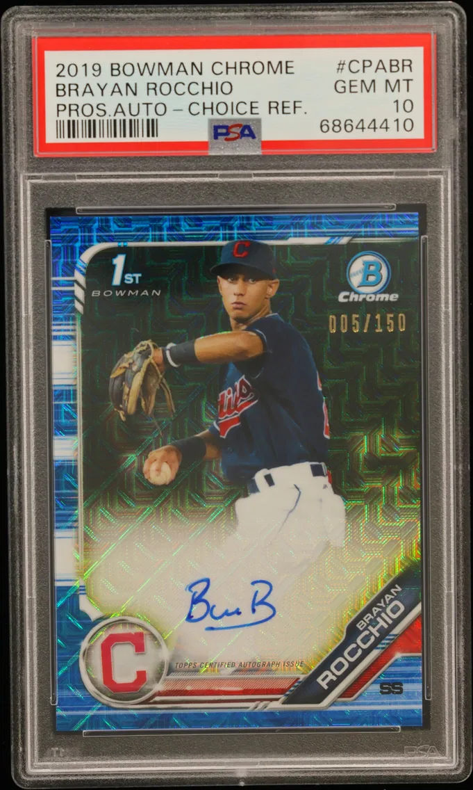 2019 #CPABR BRAYAN ROCCHIO PSA 10 Bowman Chrome Prospects Autographs