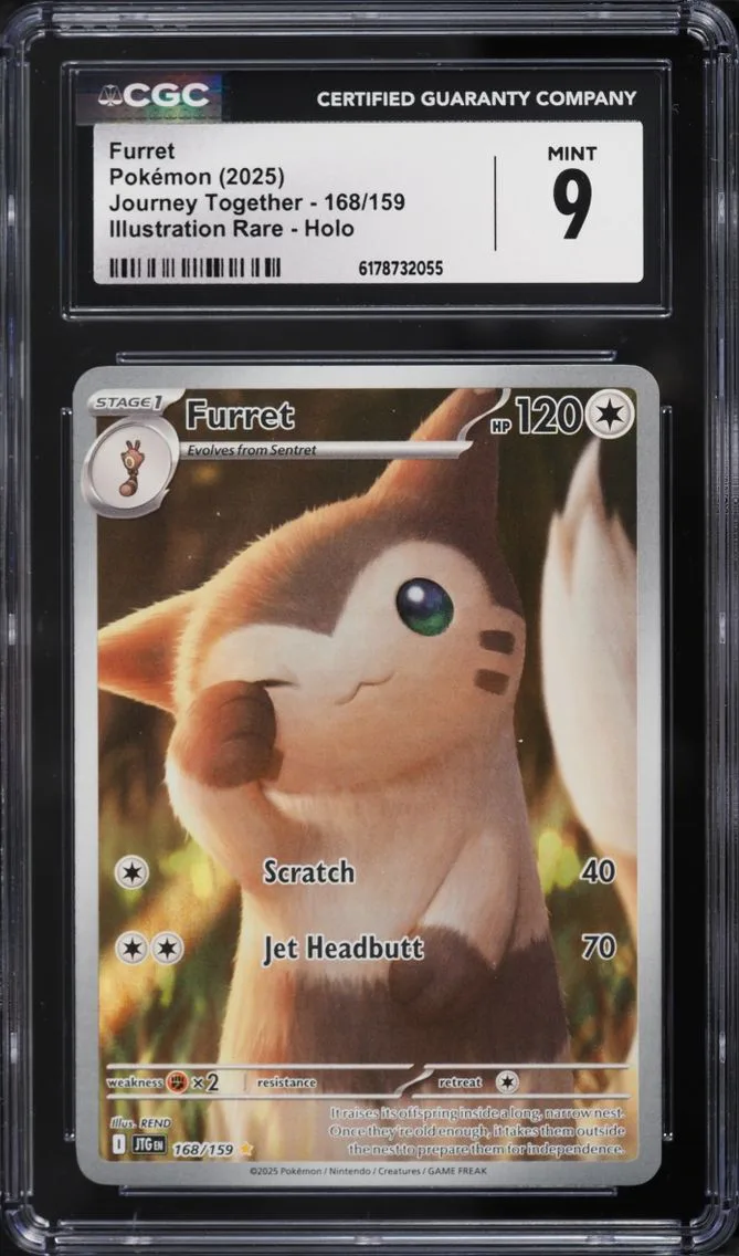 2025 #168 Furret CGC 9 Pokemon Scarlet & Violet Journey Together IR