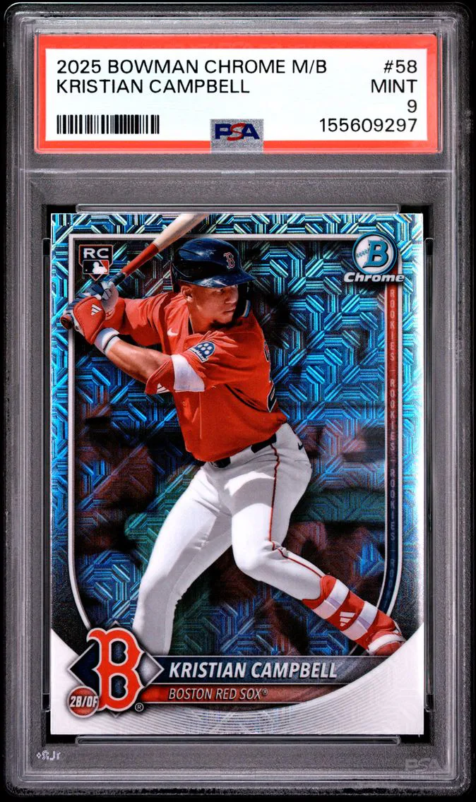2025 #58 Kristian Campbell PSA 9 Bowman Chrome Mega Box