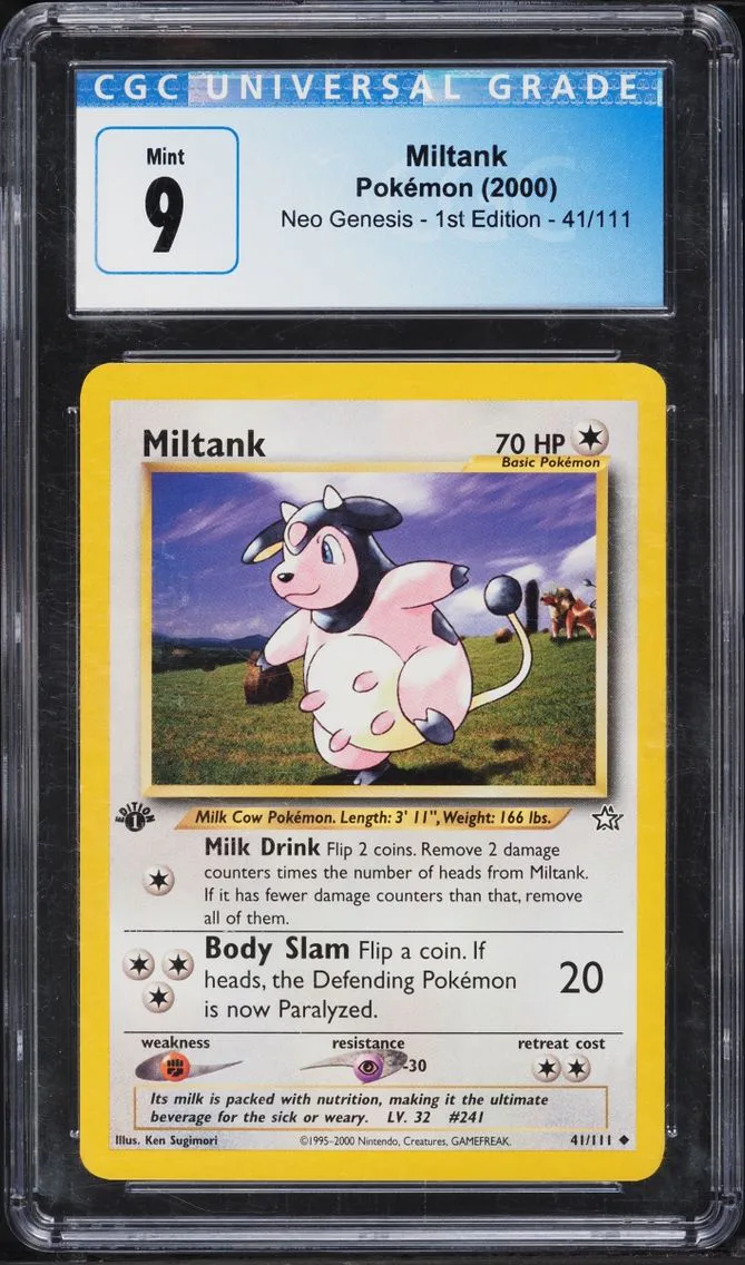 2000 #41 Miltank CGC 9 Pokemon Neo Genesis 1st Edition