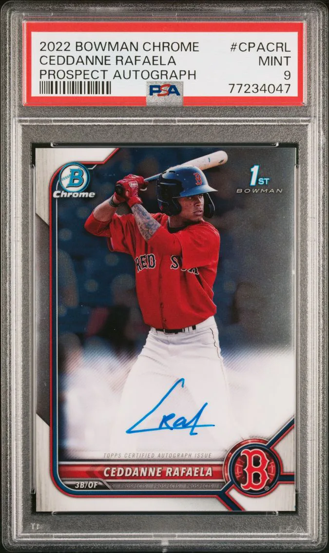 2022 #CPACRL Ceddanne Rafaela PSA 9 Bowman Chrome Prospect Autographs