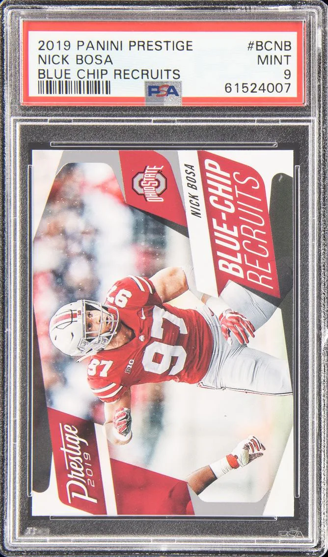 2019 PANINI PRESTIGE BLUE CHIP RECRUITS NICK BOSA ROOKIE #BC-NB PSA 9 MINT