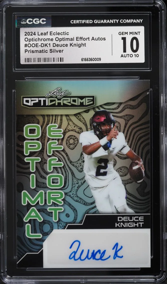 2024 Leaf Eclectic Optichrome Optimal Prismatic Silver Deuce Knight AUTO 1/10 #OOE-DK1 CGC 10