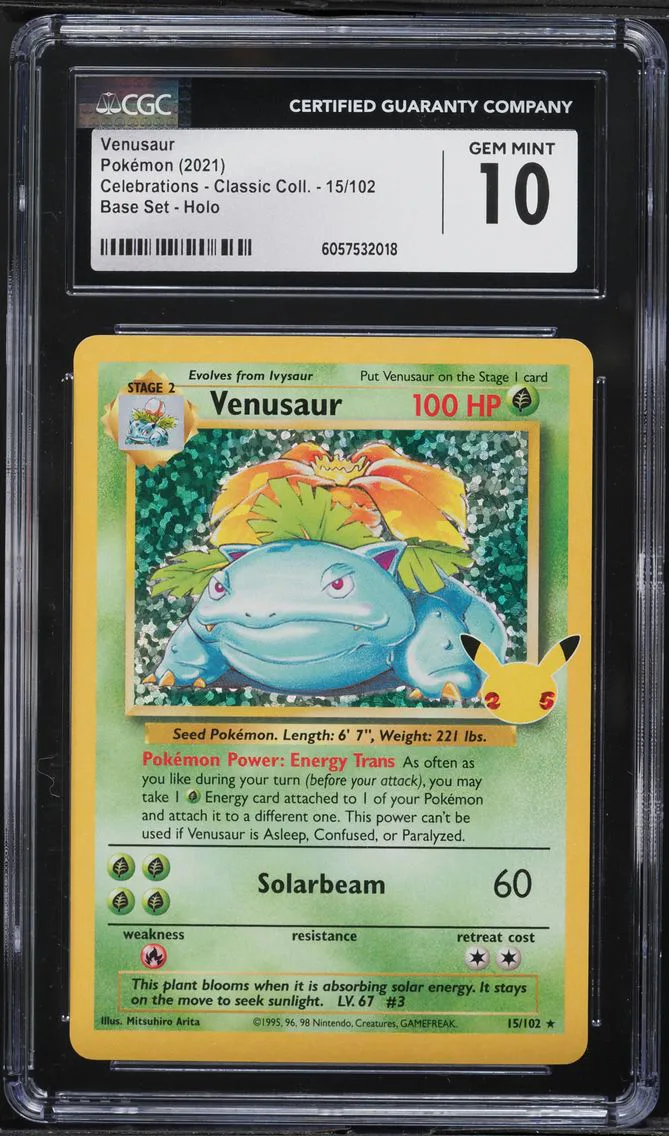 2021 #15 Venusaur-Holo CGC 10 Celebrations Classic Collection Pokemon