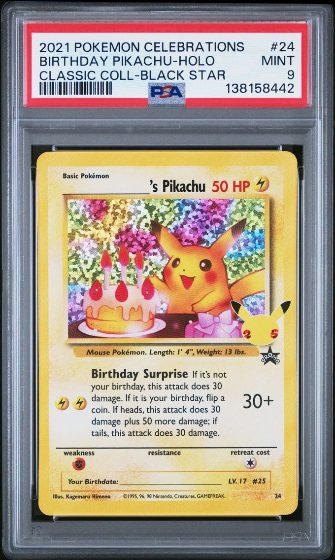 2021 #24 Birthday Pikachu-Holo PSA 9 Celebrations Classic Collection Pokemon